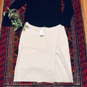 Eileen Fisher Mock Wrap Skirt in Stretch Linen